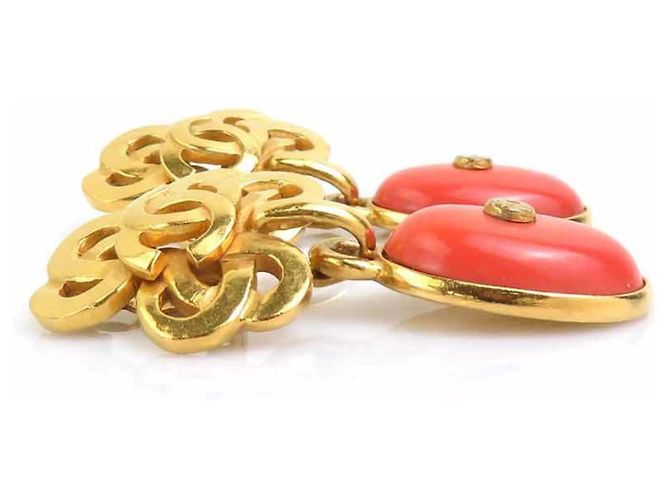 Orecchini a clip Chanel Oro e Arancione D'oro - vista 5