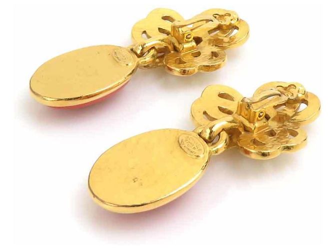 Orecchini a clip Chanel Oro e Arancione D'oro - vista 6