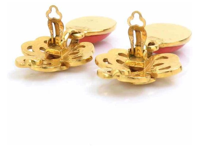Orecchini a clip Chanel Oro e Arancione D'oro - vista 8