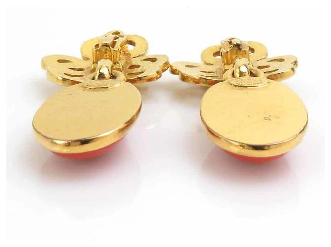 Orecchini a clip Chanel Oro e Arancione D'oro - vista 9