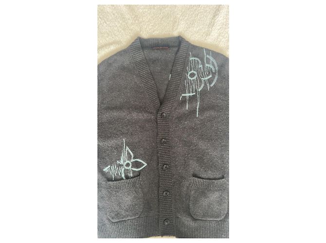 Louis Vuitton Virgil Abloh Wollcardigan Anthrazitgrau - Ansicht 2
