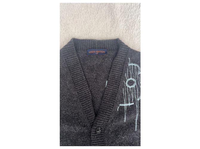Louis Vuitton Virgil Abloh Wollcardigan Anthrazitgrau - Ansicht 3