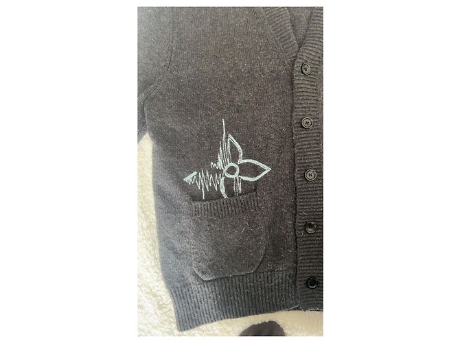 Louis Vuitton Virgil Abloh Wollcardigan Anthrazitgrau - Ansicht 4