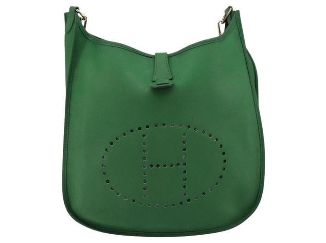 Hermès Borsa Hermes Evelyne Gen III Toile e Pelle GM Verde - vista 2