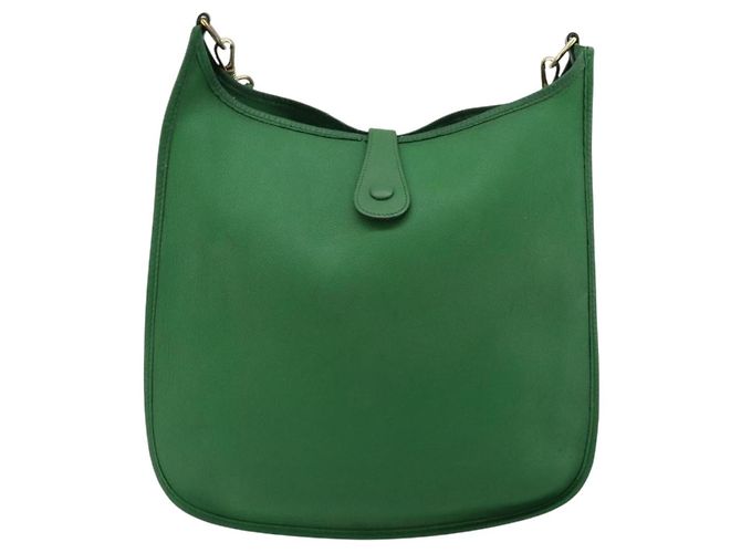 Hermès Borsa Hermes Evelyne Gen III Toile e Pelle GM Verde - vista 3