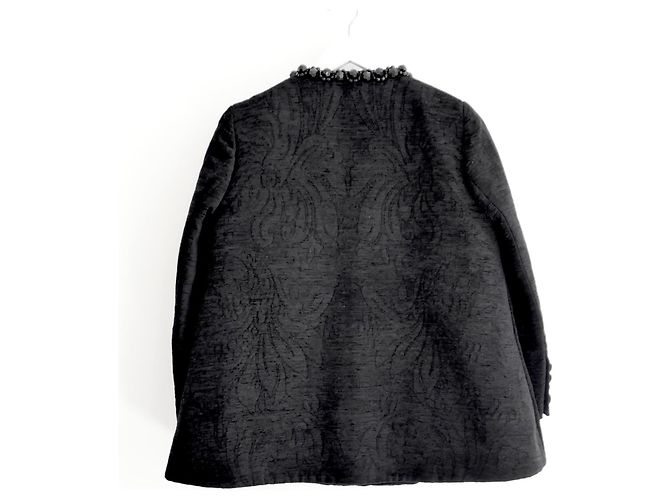 Simone Rocha Abrigo Brocado Pedrería Fall 2015 - vista 5