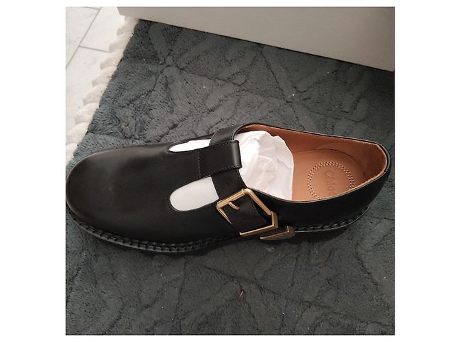 Bailarinas Chloé en cuero negro con hebilla - vista 4