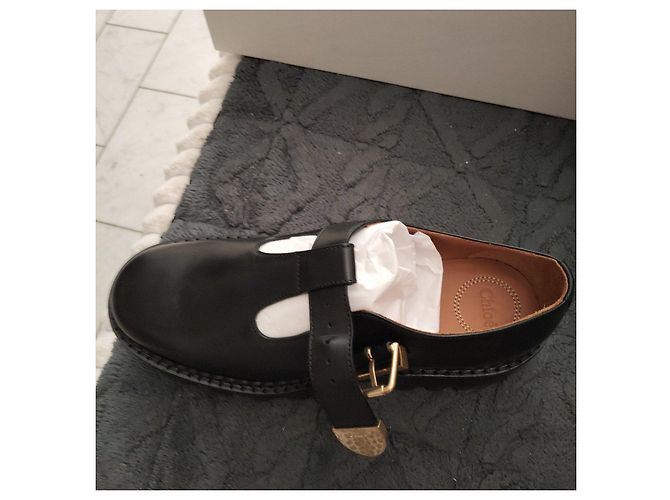 Bailarinas Chloé en cuero negro con hebilla - vista 7