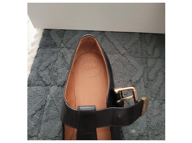 Bailarinas Chloé en cuero negro con hebilla - vista 9