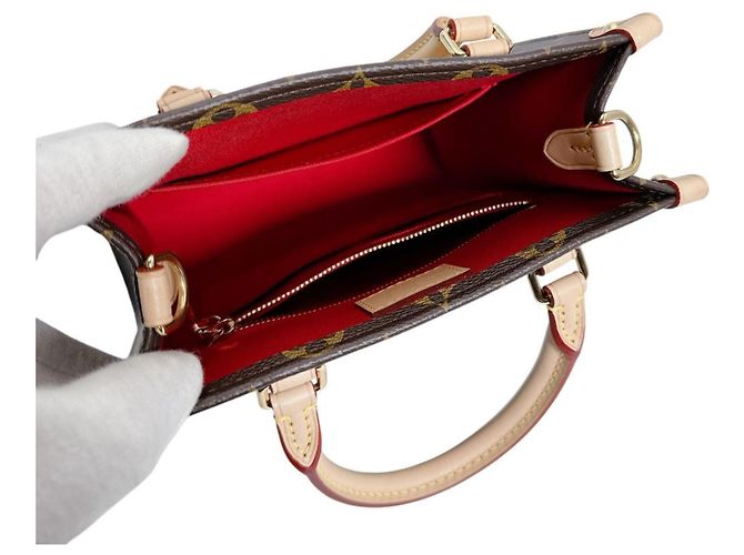 Borsa Louis Vuitton Sac Plat BB Marrone Monogramma - vista 11