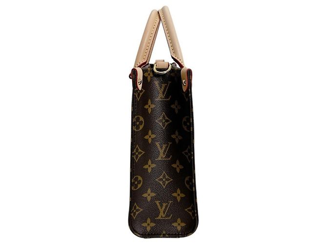 Borsa Louis Vuitton Sac Plat BB Marrone Monogramma - vista 4