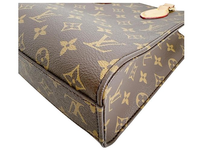 Borsa Louis Vuitton Sac Plat BB Marrone Monogramma - vista 6