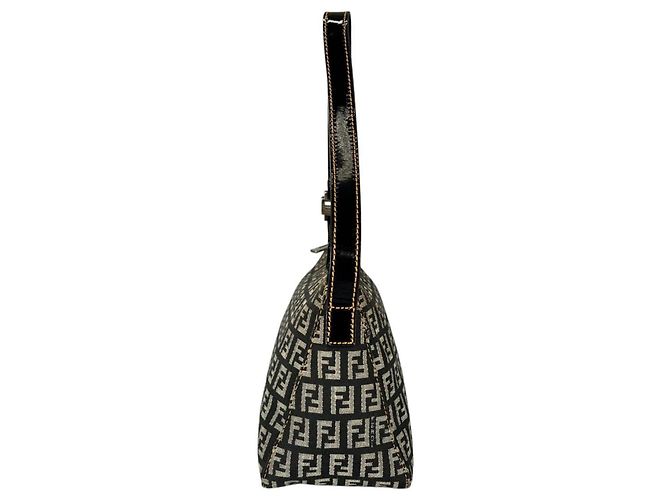 Borsa a Spalla Fendi Zucchino Nylon Marrone - vista 4