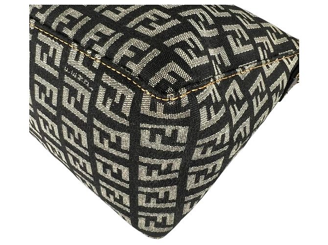 Borsa a Spalla Fendi Zucchino Nylon Marrone - vista 7