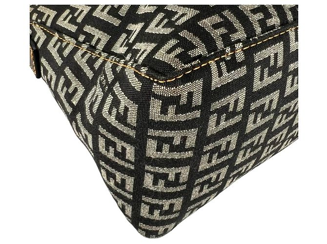 Borsa a Spalla Fendi Zucchino Nylon Marrone - vista 8