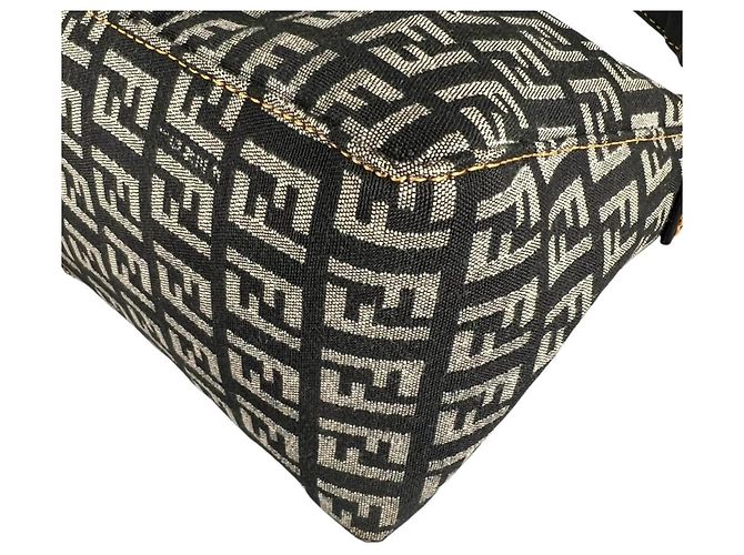 Borsa a Spalla Fendi Zucchino Nylon Marrone - vista 9