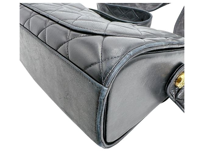 Borsa a tracolla Chanel in agnello nero - vista 8