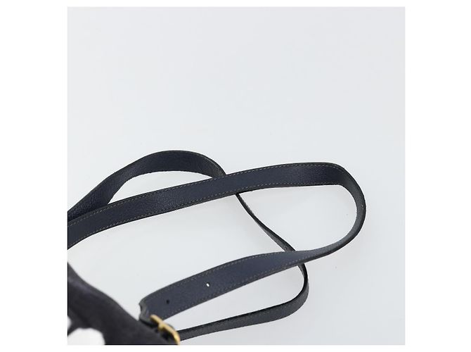Mochila GUCCI Bamboo Camurça Marinho Ouro 003 2034 0030 Auth BA12560 Dourado Azul marinho - vista 10