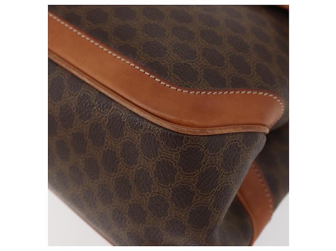 Céline Borsa CELINE Macadam Canvas PVC Pelle Marrone Oro Auth 179420A D'oro - vista 11