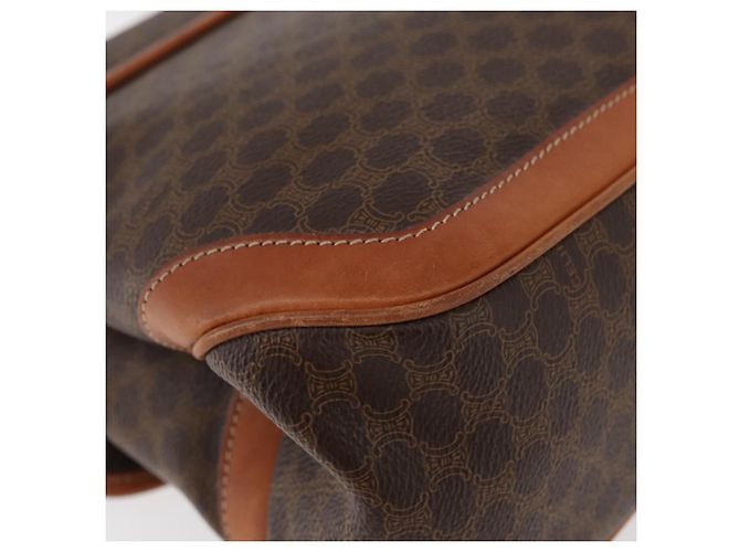 Céline Borsa CELINE Macadam Canvas PVC Pelle Marrone Oro Auth 179420A D'oro - vista 12