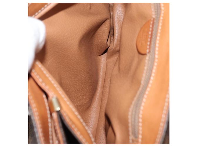 Céline Borsa CELINE Macadam Canvas PVC Pelle Marrone Oro Auth 179420A D'oro - vista 17