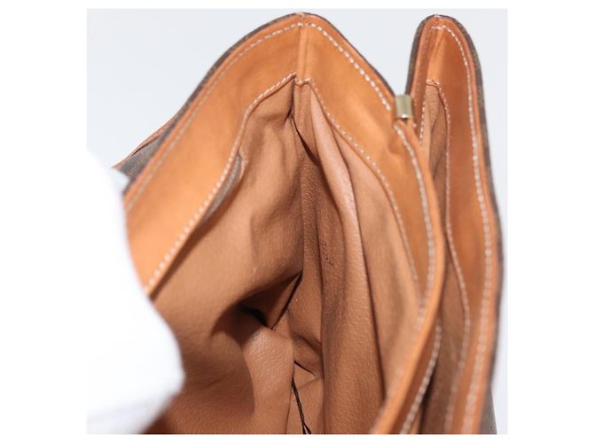 Céline Borsa CELINE Macadam Canvas PVC Pelle Marrone Oro Auth 179420A D'oro - vista 19