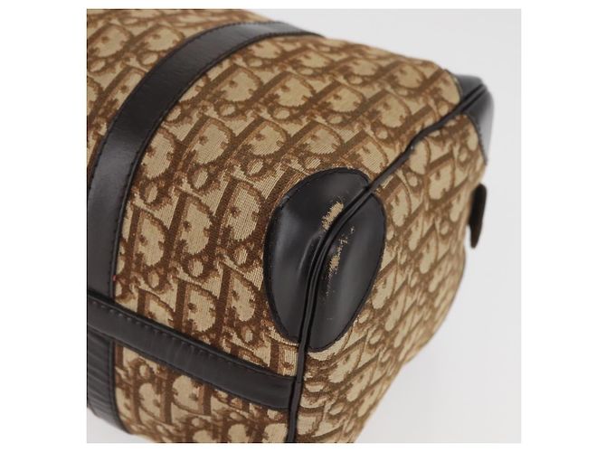 Borsa Christian Dior Trotter in tela marrone e oro Auth 179421 D'oro - vista 11