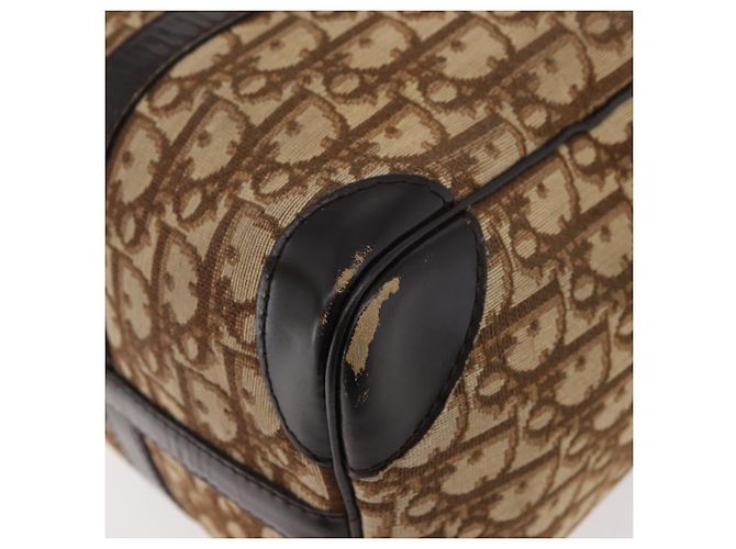 Borsa Christian Dior Trotter in tela marrone e oro Auth 179421 D'oro - vista 13