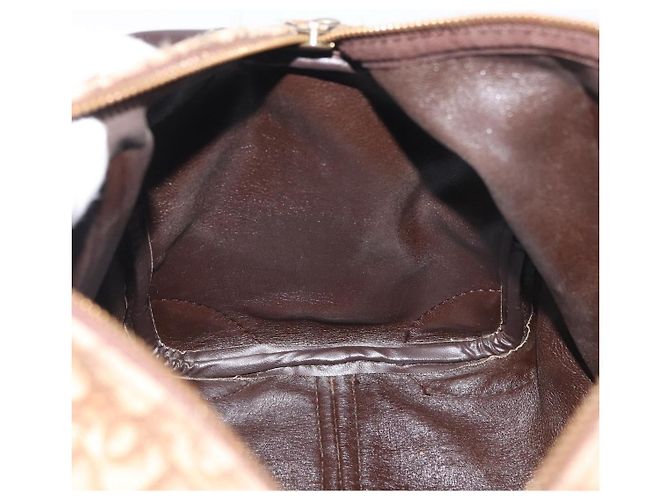 Borsa Christian Dior Trotter in tela marrone e oro Auth 179421 D'oro - vista 16