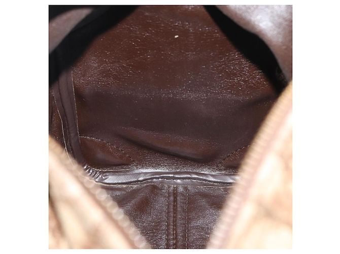 Borsa Christian Dior Trotter in tela marrone e oro Auth 179421 D'oro - vista 17