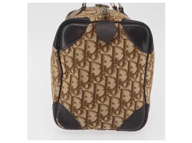 Borsa Christian Dior Trotter in tela marrone e oro Auth 179421 D'oro - vista 4