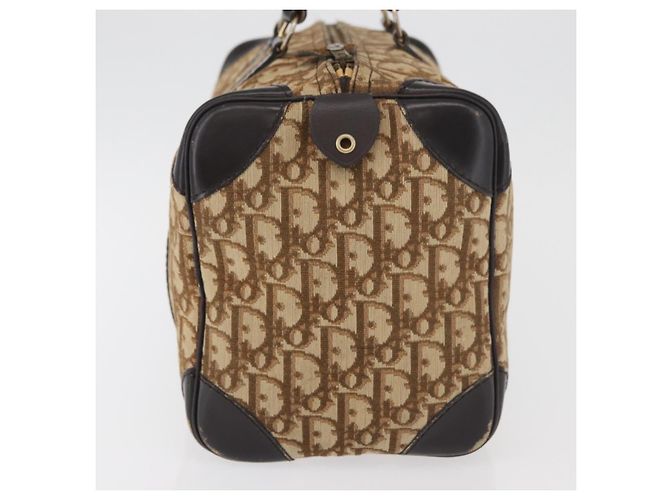 Borsa Christian Dior Trotter in tela marrone e oro Auth 179421 D'oro - vista 5