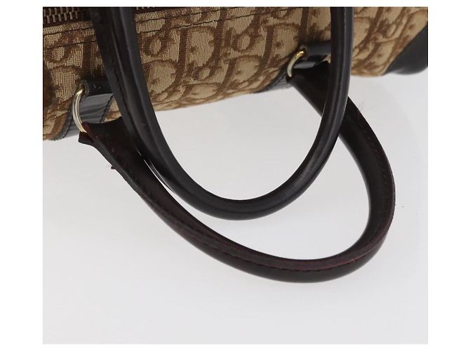 Borsa Christian Dior Trotter in tela marrone e oro Auth 179421 D'oro - vista 7