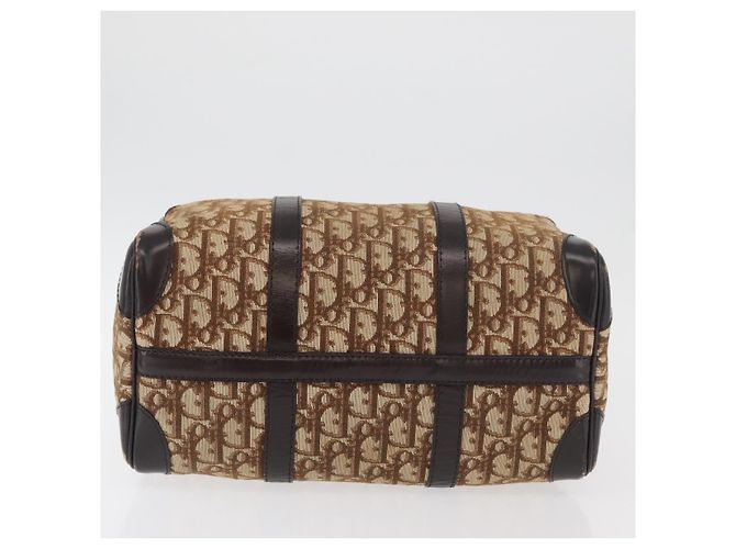 Borsa Christian Dior Trotter in tela marrone e oro Auth 179421 D'oro - vista 9