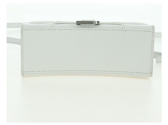 Borsa BALENCIAGA Hour Glass in pelle 2 modi Bianco Argento 592833 Auth bs34969M - vista 12