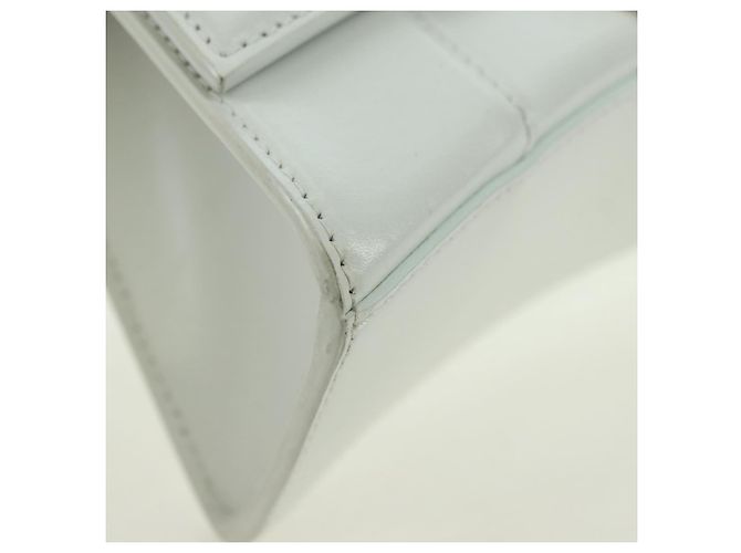 Borsa BALENCIAGA Hour Glass in pelle 2 modi Bianco Argento 592833 Auth bs34969M - vista 13