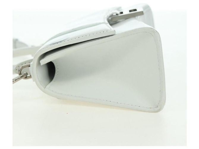 Borsa BALENCIAGA Hour Glass in pelle 2 modi Bianco Argento 592833 Auth bs34969M - vista 4