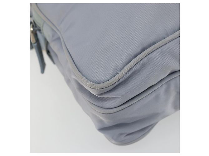 Bolso de Hombro PRADA Nylon Azul Claro Plata Auth hk3738 - vista 11