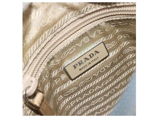 Bolso de Hombro PRADA Nylon Azul Claro Plata Auth hk3738 - vista 16