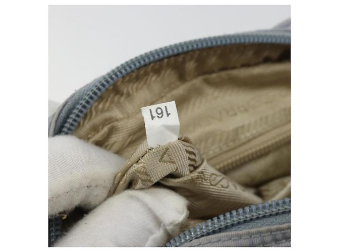 Bolso de Hombro PRADA Nylon Azul Claro Plata Auth hk3738 - vista 24