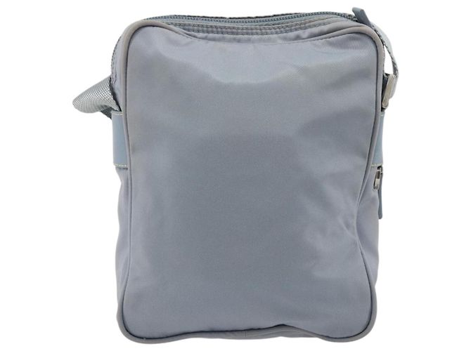 Bolso de Hombro PRADA Nylon Azul Claro Plata Auth hk3738 - vista 3