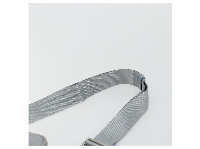 Bolso de Hombro PRADA Nylon Azul Claro Plata Auth hk3738 - vista 8