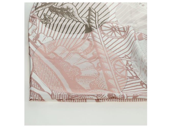 Hermès HERMES Carré 140 Sciarpa "SOITE ET POURSUITE" Seta Rosa Auth hk3779V - vista 10