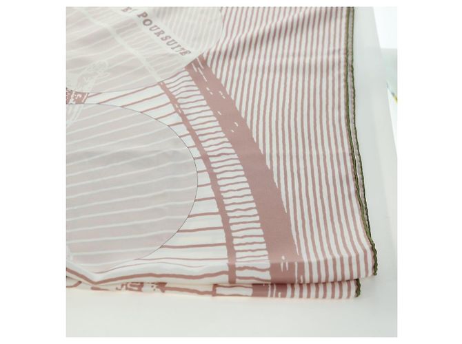 Hermès HERMES Carré 140 Sciarpa "SOITE ET POURSUITE" Seta Rosa Auth hk3779V - vista 11