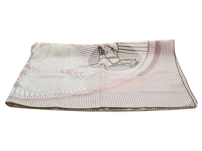 Hermès HERMES Carré 140 Sciarpa "SOITE ET POURSUITE" Seta Rosa Auth hk3779V - vista 12