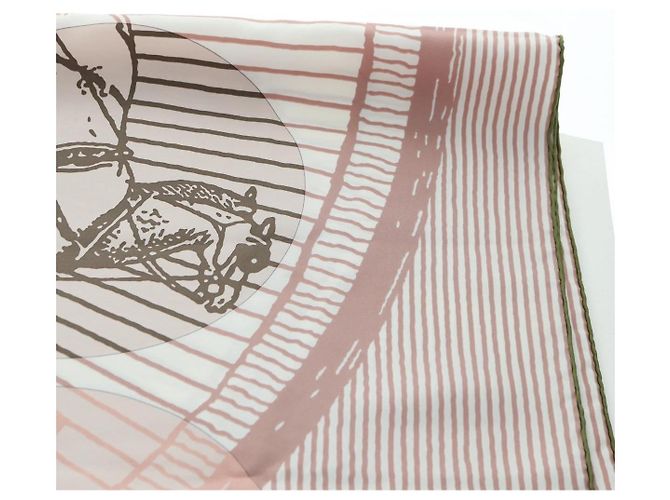Hermès HERMES Carré 140 Sciarpa "SOITE ET POURSUITE" Seta Rosa Auth hk3779V - vista 14