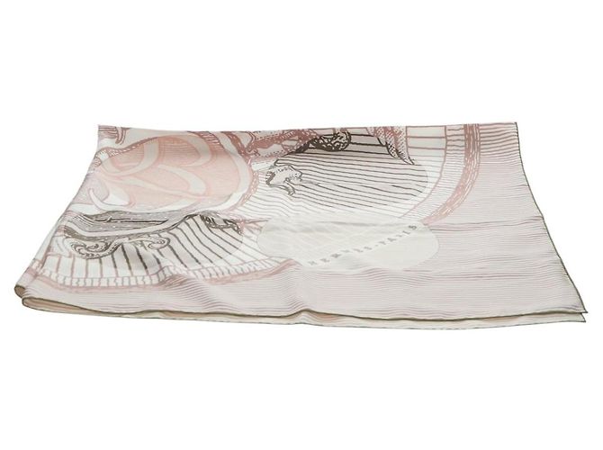 Hermès HERMES Carré 140 Sciarpa "SOITE ET POURSUITE" Seta Rosa Auth hk3779V - vista 18