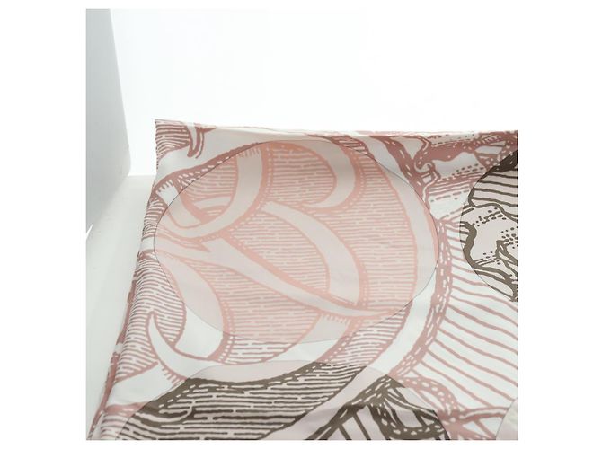 Hermès HERMES Carré 140 Sciarpa "SOITE ET POURSUITE" Seta Rosa Auth hk3779V - vista 19