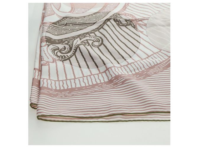 Hermès HERMES Carré 140 Sciarpa "SOITE ET POURSUITE" Seta Rosa Auth hk3779V - vista 21