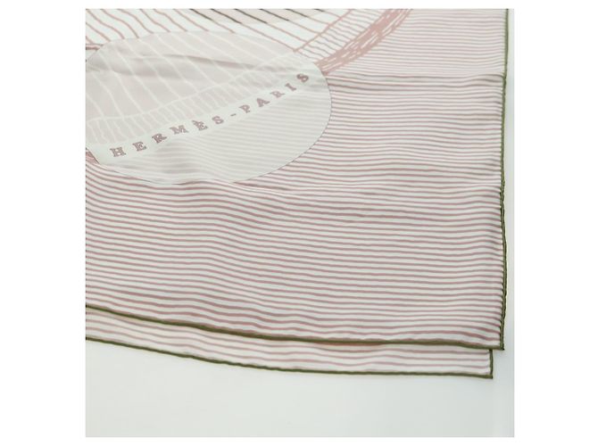 Hermès HERMES Carré 140 Sciarpa "SOITE ET POURSUITE" Seta Rosa Auth hk3779V - vista 22